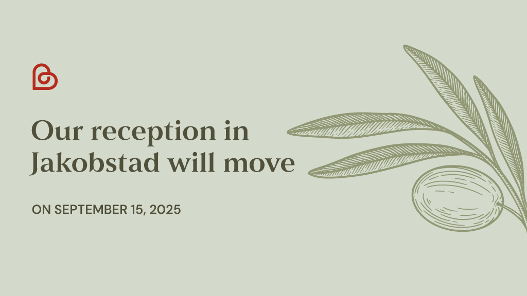 Our reception in Jakobstad will move on September 15, 2025