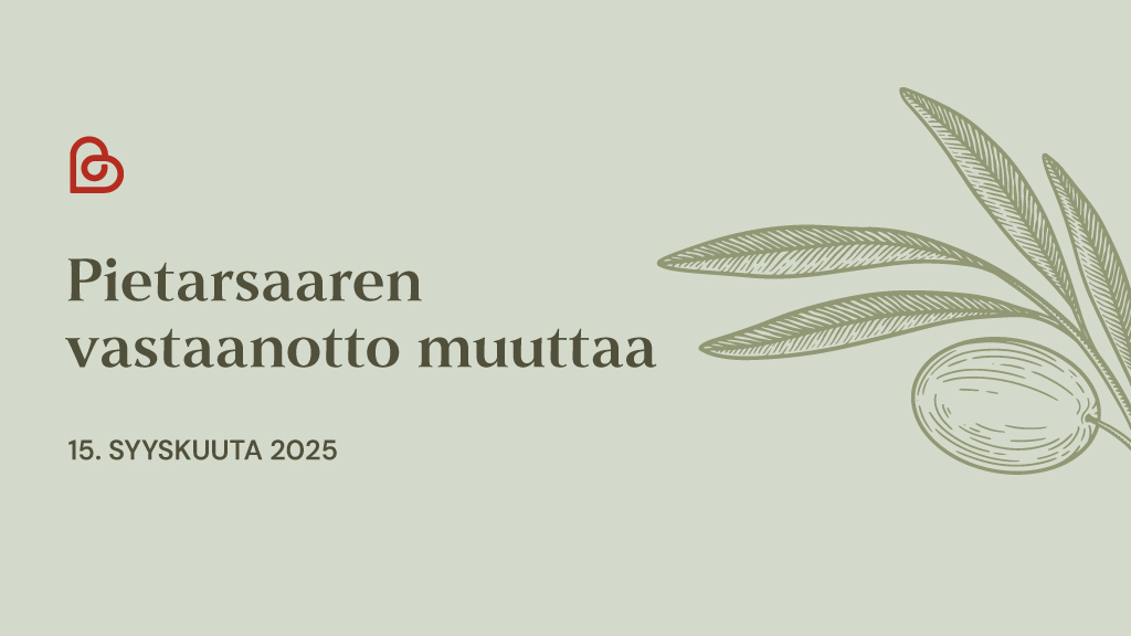 Pietarsaaren vastaanotto muuttaa 15. syyskuuta 2025